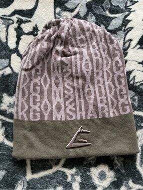 Gymshark Mauve and Olive Jacquard Knit Beanie